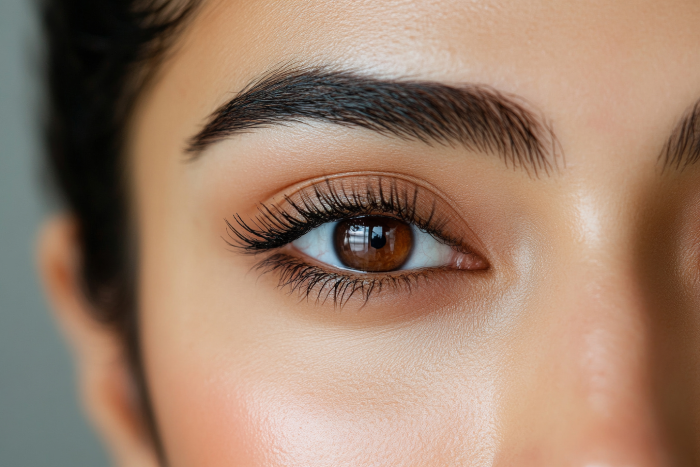 Eyebrow tinting service.